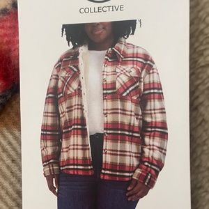 Sage Collective Ladies Plush Faux Sherpa Lined Jacket Shaket XL or XXL